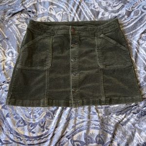 Green corduroy skirt